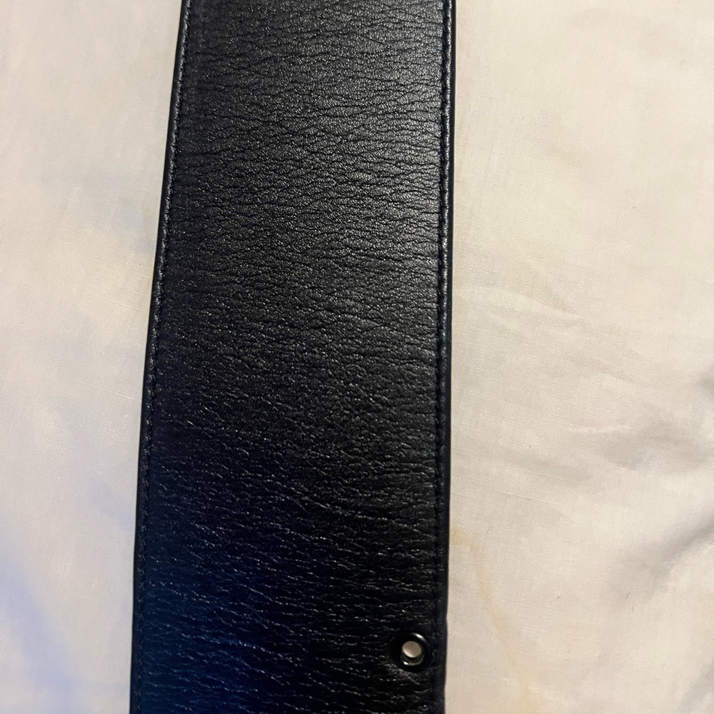 CHANEL Vintage Karl Lagerfeld 1993 Wide Black belt 24k gold plated - Picture 10 of 17